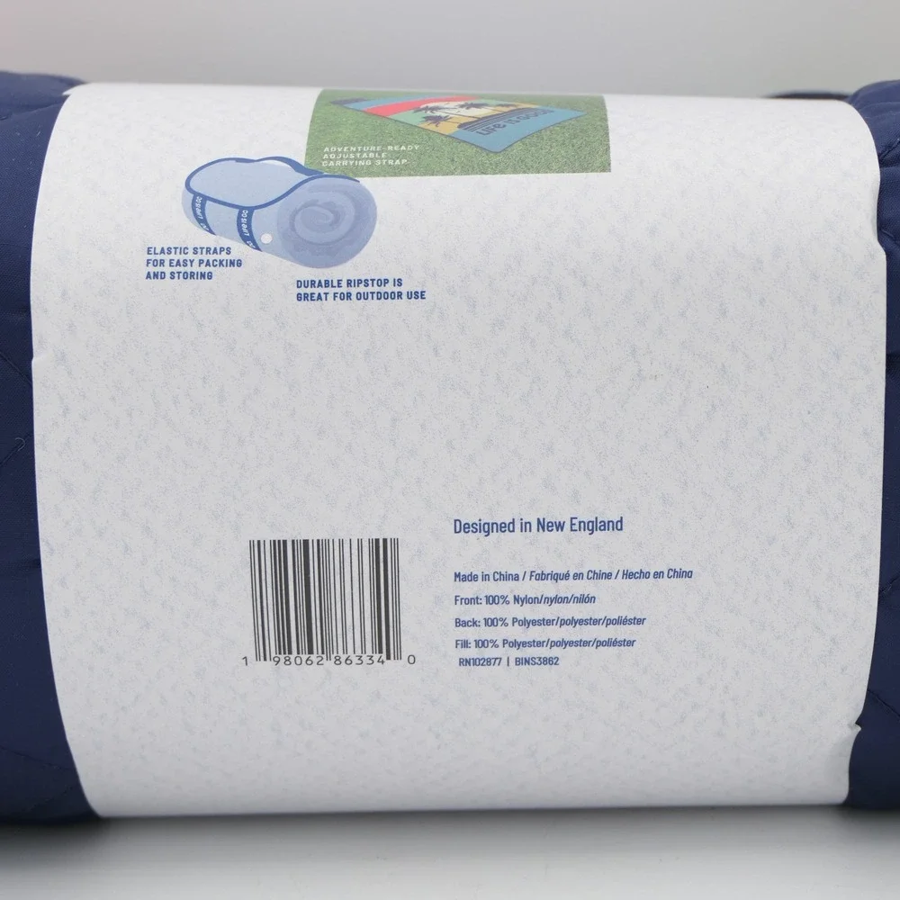 Life Is Good Outdoor Blanket Blue Palm Trees 70